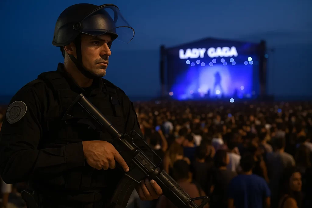 Polícia impede ataque frustrado no show da Lady Gaga no Rio, garantindo a segurança do público antes do evento acontecer.