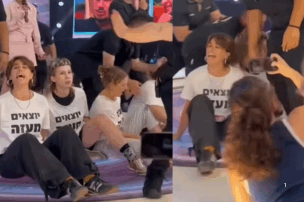 PROTESTO: Ativistas do Standing Together Invadem Reality Show Israelense Pedindo Cessar-Fogo em Gaza