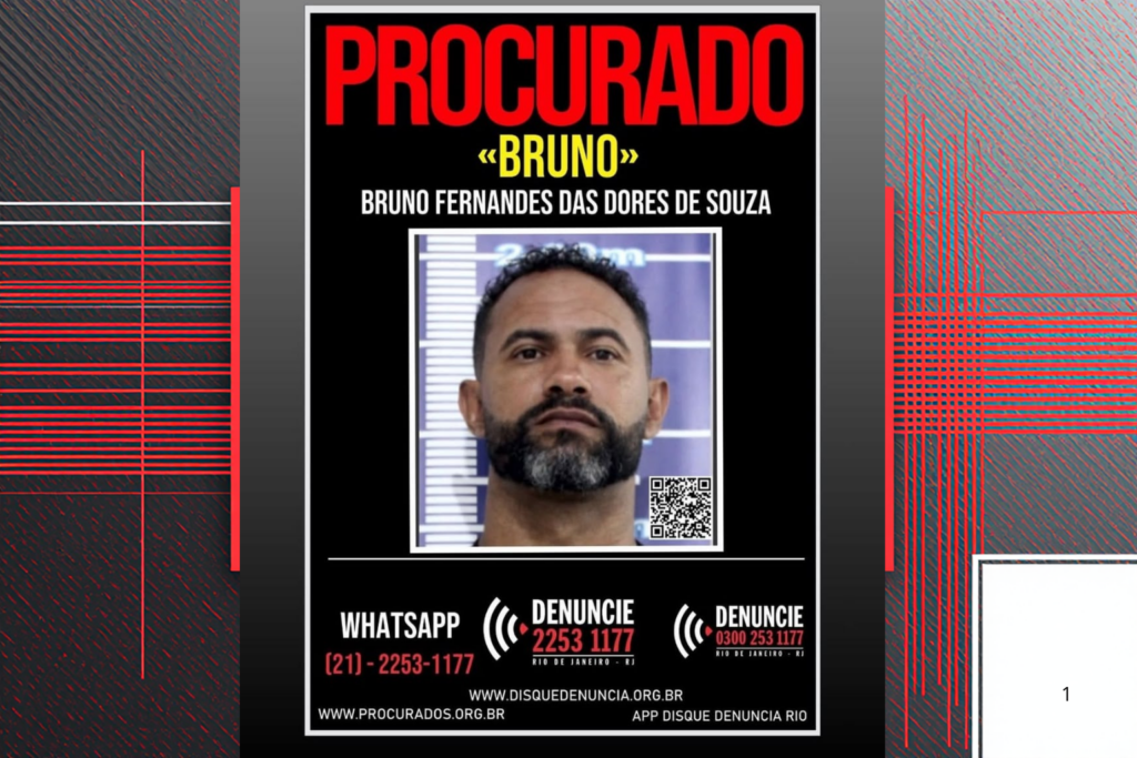 CONDENADO: Disque Denúncia Divulga Cartaz de Foragido do Goleiro Bruno e pede Informações sobre Paradeiro